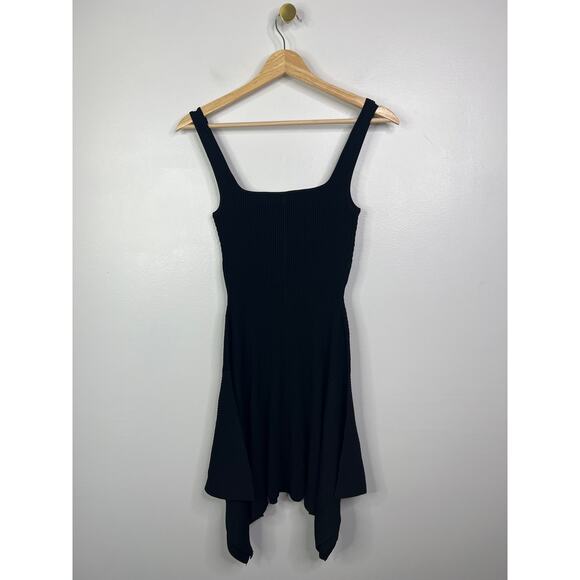 NWT A.L.C. Dalia Knit Square Neck Asymmetrical Sleeveless Black Mini Dress XS - Picture 7 of 10